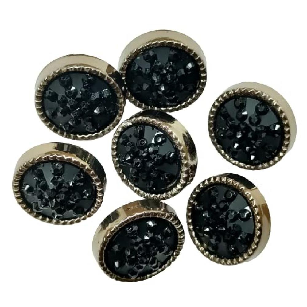 designerbox Black Dotted Small Stone Acrylic Buttons designerbox Black Dotted Small Stone Acrylic Buttons