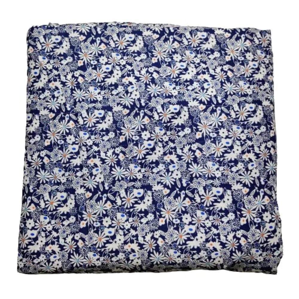 designerbox blue flower floral print fabric cloth for ethnic wear dress gown anarkali suit