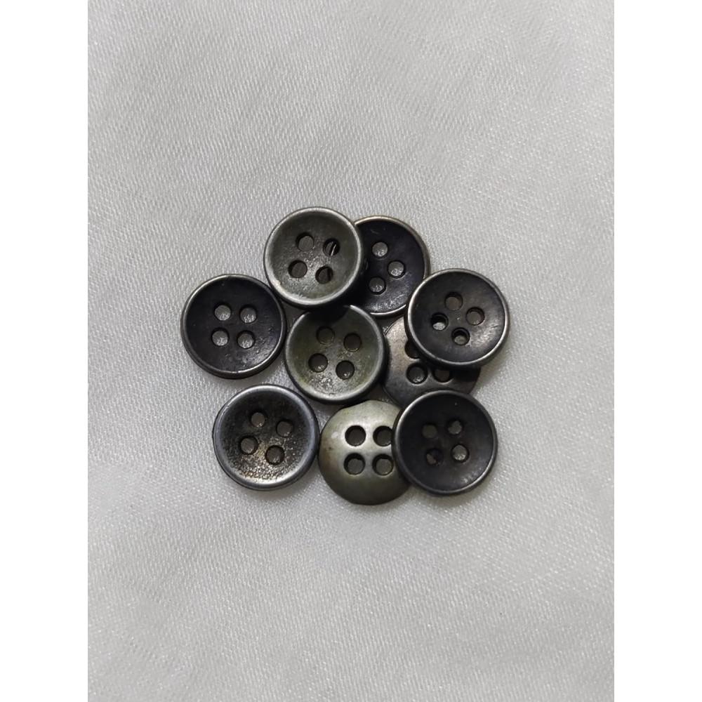 designerbox Bronze Metal Small Round Buttons 25 pcs Fancy Brass Material Button Designer Buttons for Coats Shirts Blazers Blouses Western (Size 1.2 CM /12MM/18L) (Antique Silver)