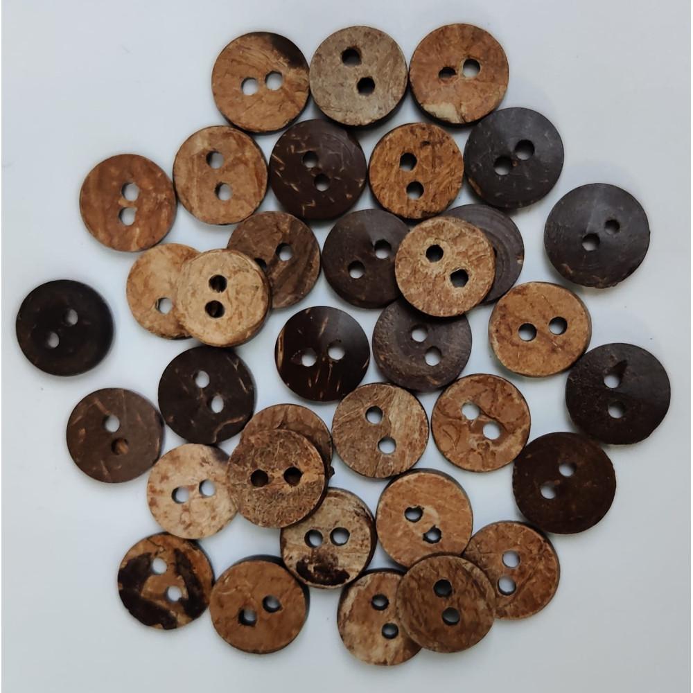 designerbox Coconut Shell 2 Holes Round Buttons for Sewing Craft and Embroidery (100 Pieces 1 CM) designerbox Coconut Shell 2 Holes Round Buttons for Sewing Craft and Embroidery (100 Pieces 1 CM)