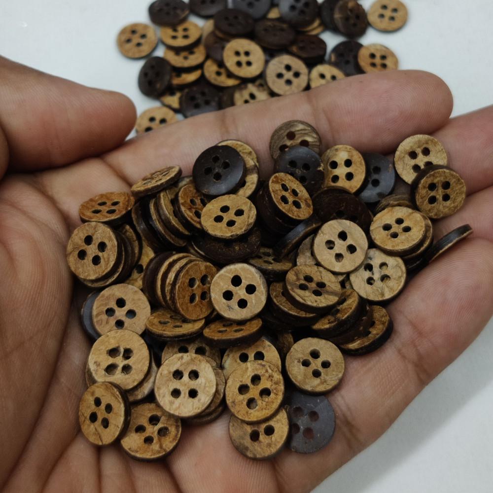 designerbox Coconut Shell 4 Holes Round Buttons for Sewing Craft and Embroidery (75 Pieces 1.4CM) designerbox Coconut Shell 4 Holes Round Buttons for Sewing Craft and Embroidery (75 Pieces 1.4CM)