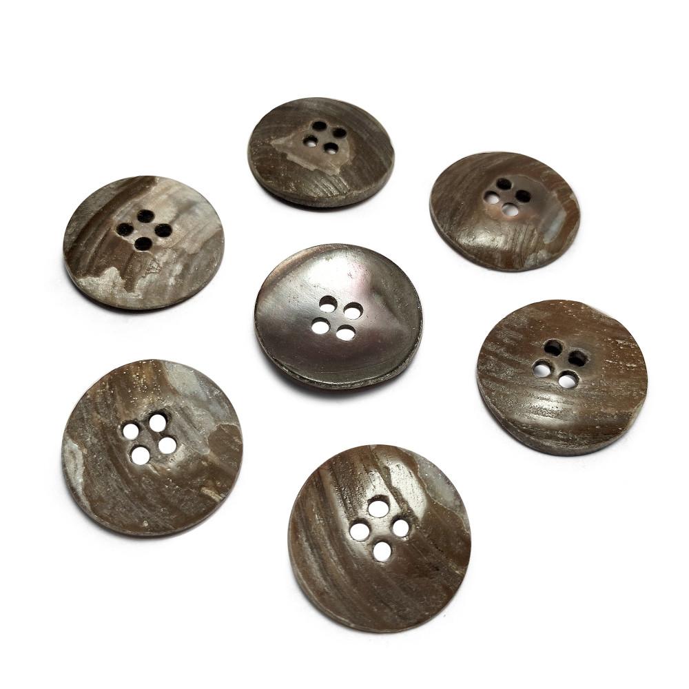 designerbox coffee colour  Sea Shell (Mother of Pearl) 4Hole round shape Buttons for cloth Sewing Embroidery Crafting and Decoration(Pack of 25Pieces)(Size 3 cm)