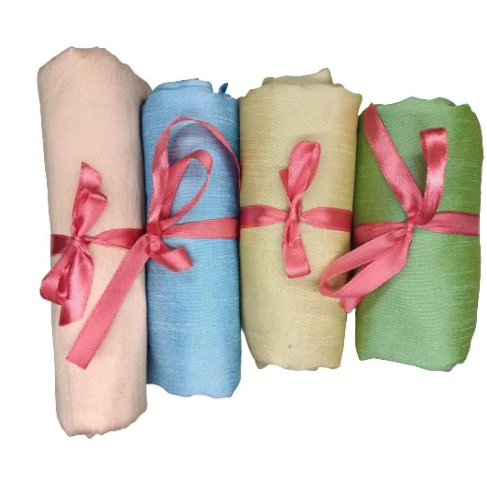 designerbox Combo of 4 Art Raw Silk Banarasi Blouse Unstitched Fabric Piece Material