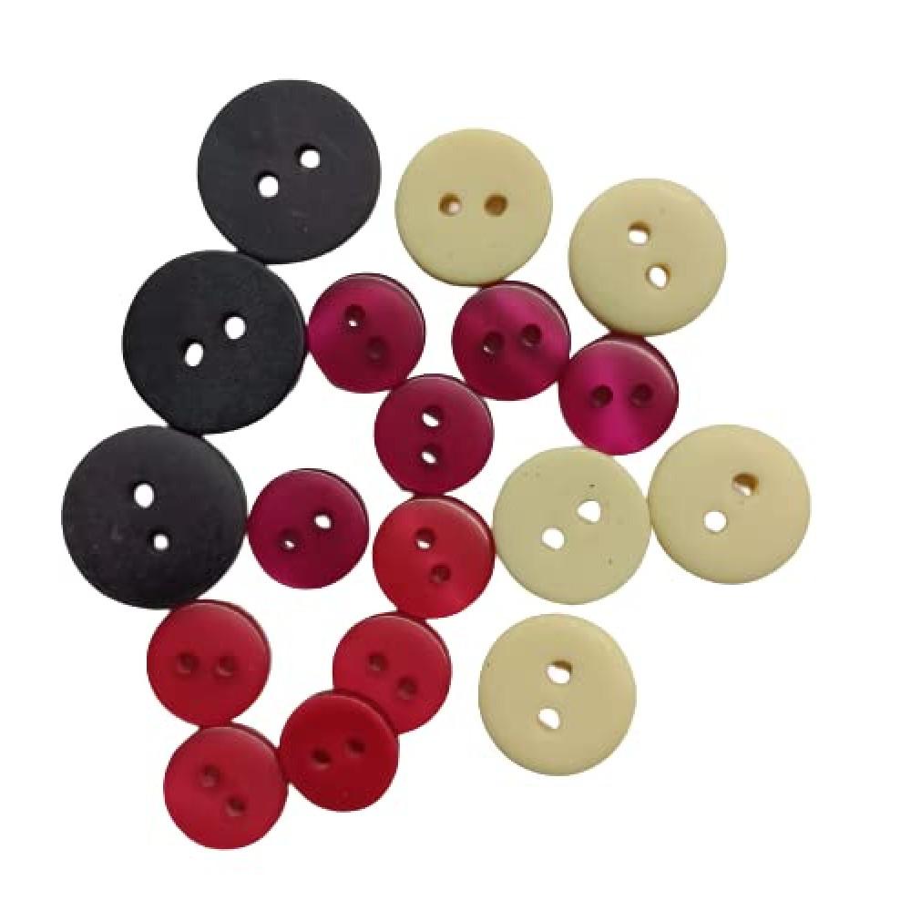 designerbox Combo of Red White Black . Pink 2 Hole Acrylic Button designerbox Combo of Red White Black . Pink 2 Hole Acrylic Button