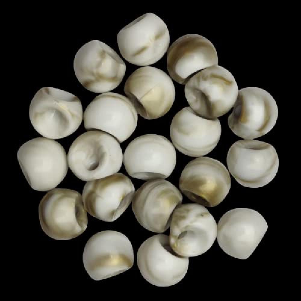 designerbox Cream-Beige Marble Design motis Pearl Shank Resin-Plastic Buttons