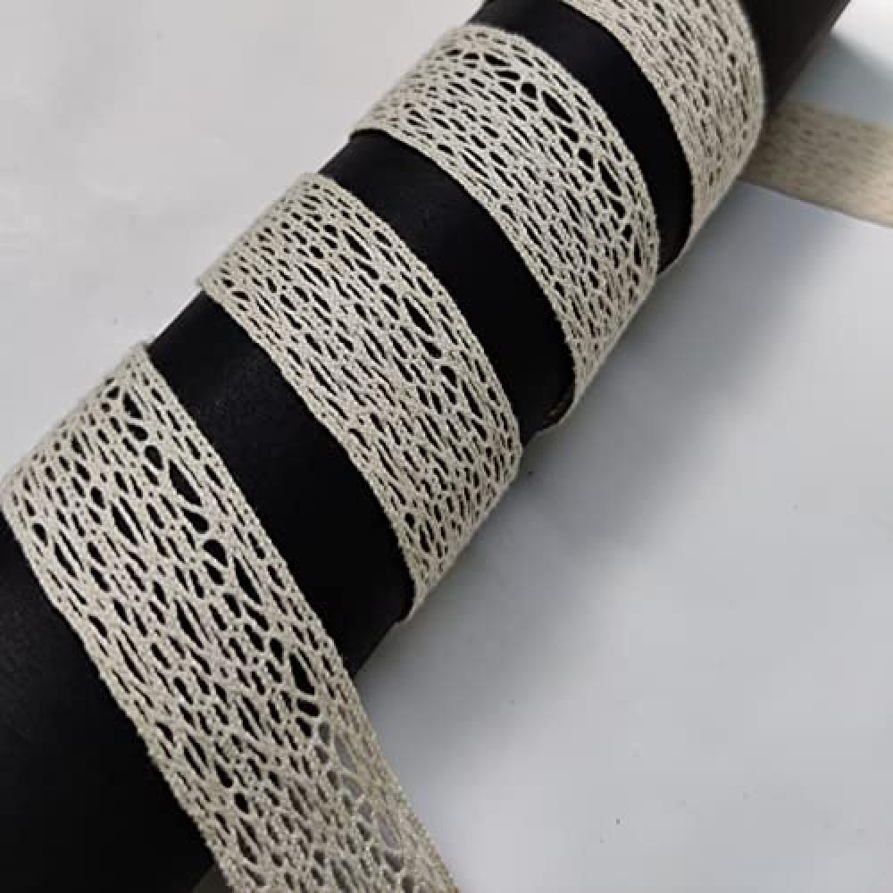 designerbox Cream crocia lace for Edge of Sarees Kurtis Kurtas duppatta Blouses