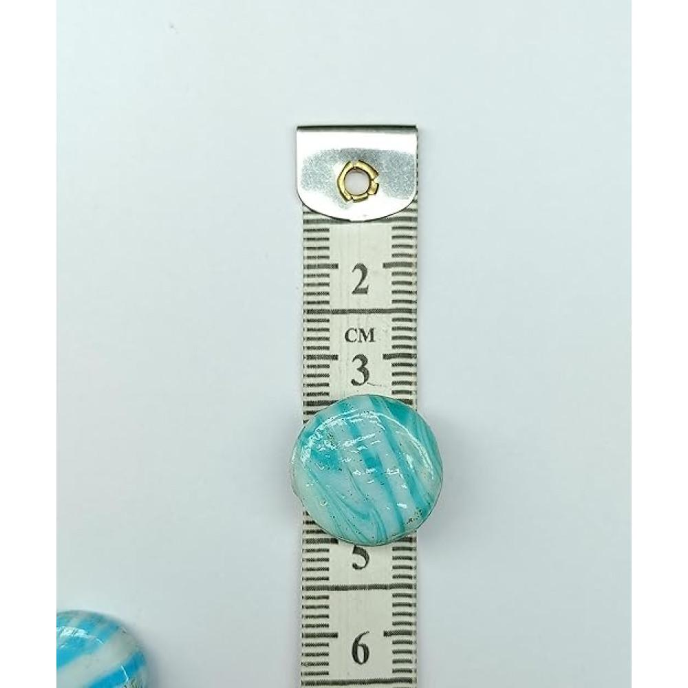 designerbox Cream Fancy Show Acrylic Resin Art Embedded Silver Glitter Rhinestone Button