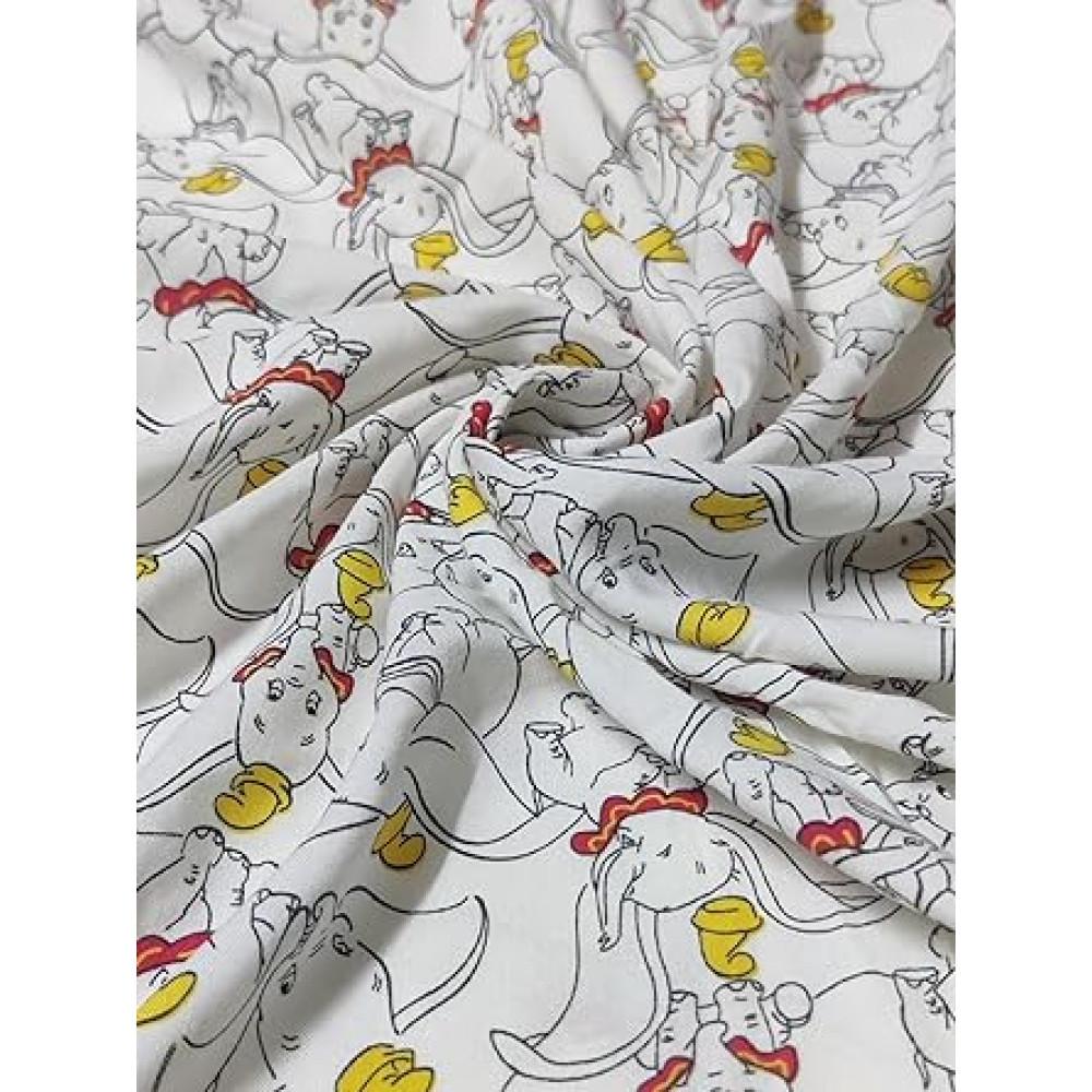 designerbox Cute Elephant Animal Prints for Babies (Fabric Material by Meter) Uses: Top Bottoms Outerwear Dress Night Suit or Any Kind of Comfortable Outfit of Your Choice