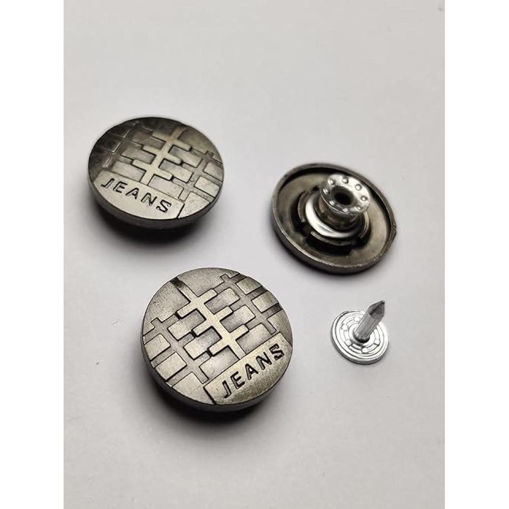designerbox Denim No Sew Tack Buttons for Jackets Jeans Men Women Fashion etc ( Pack of 25 pcs ) ( Size : 2.5 cm )