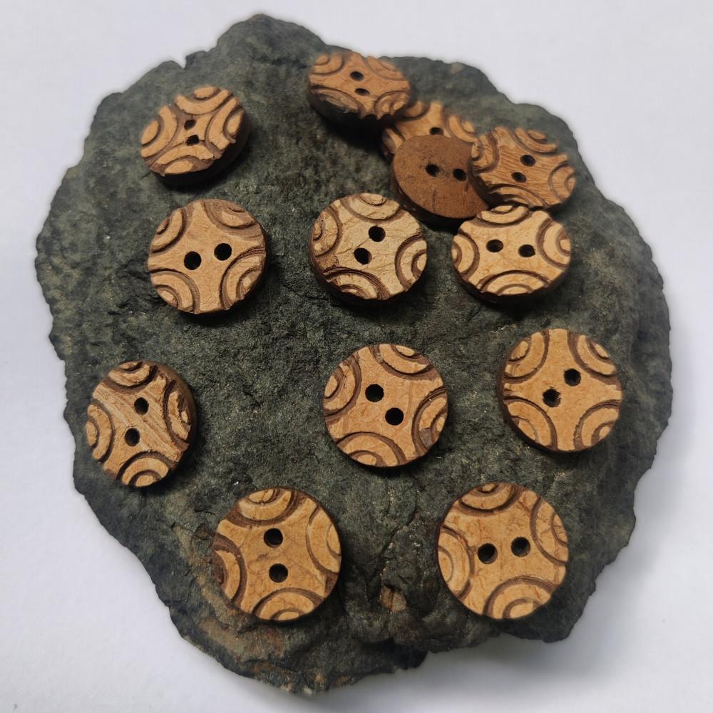 designerbox designer Coconut Shell 2 Holes Round Buttons for Sewing Craft and Embroidery (75 Pieces 1.4CM)