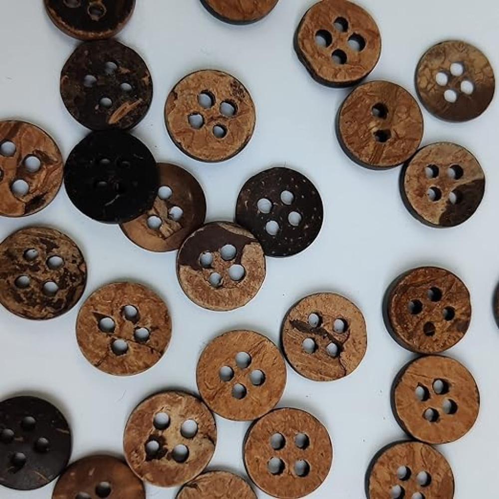 designerbox Coconut Shell 4 Holes Round Buttons designerbox Coconut Shell 4 Holes Round Buttons