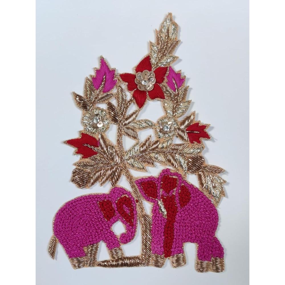 designerbox elephant design zardosi patches