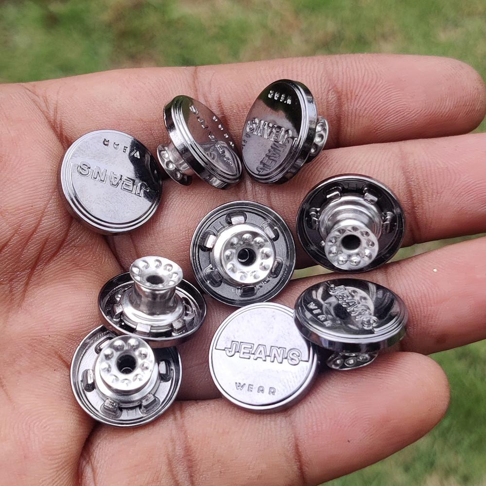 designerbox Silver Denim Jeans Imported Button