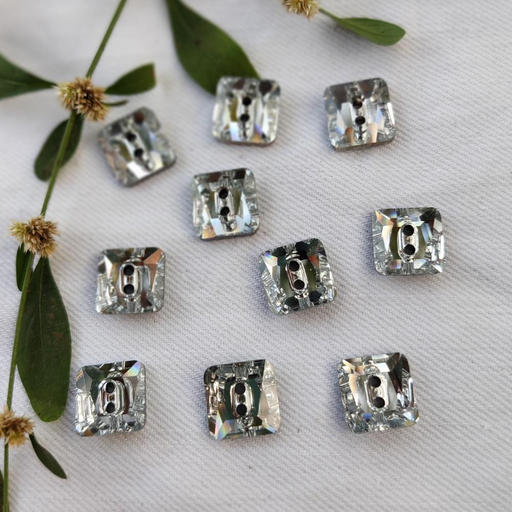 designerbox Silver Rhinestone Buttons