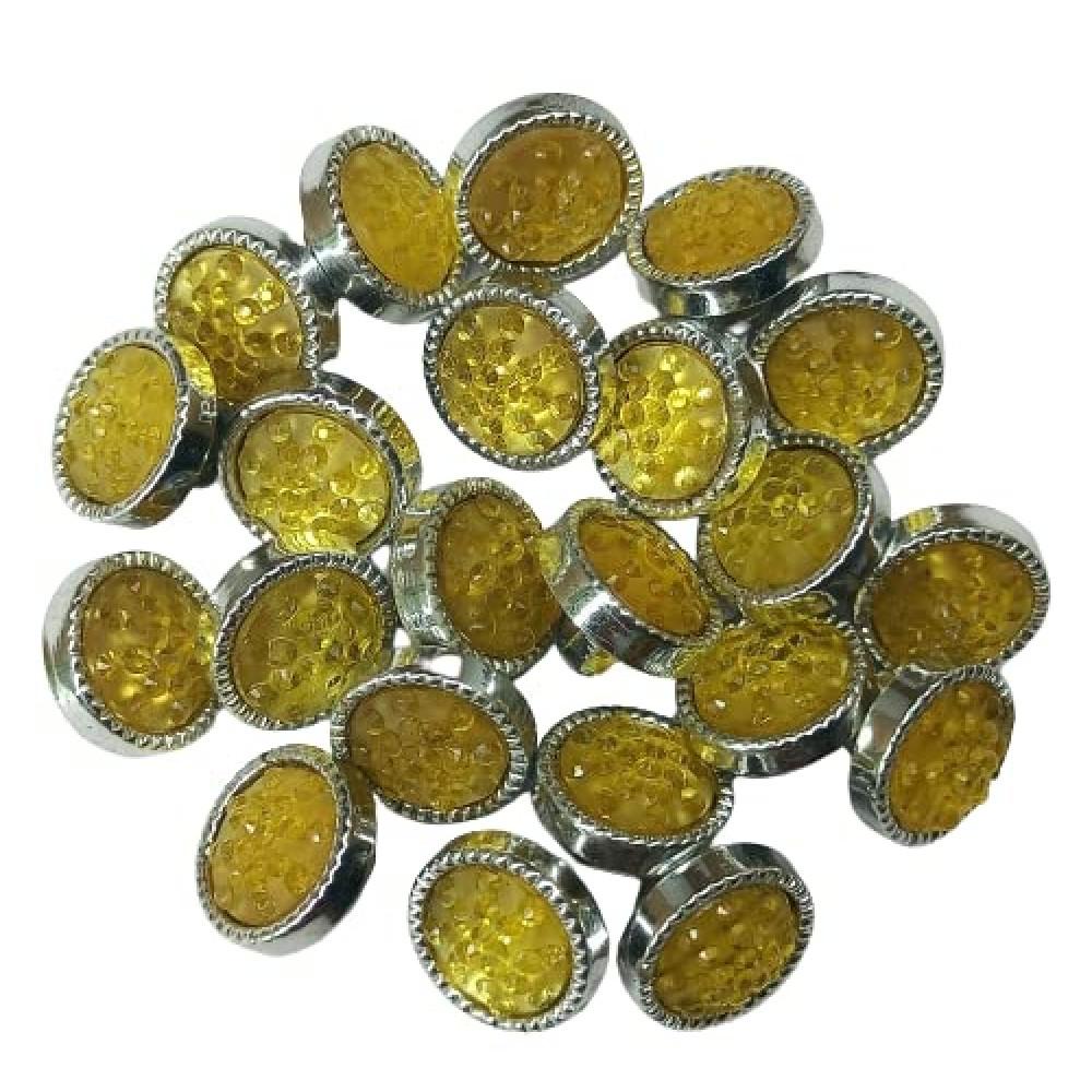 designerbox Dotted Unique Plastic Yellow Button for Shirts Kurtas Kurtis Jackets Decoration DIY ( Pack of 25 Pcs ) ( Size : 1.1 cm )