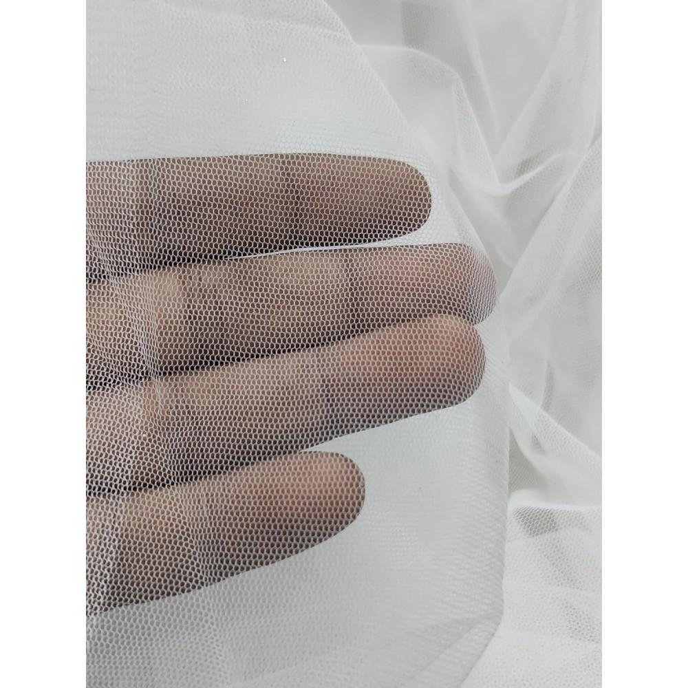 designerbox Dyeable Nylon Net Fabric Use in Fancy Garments Making Frocks Gowns Lehangas Designer Dresses (Width - 58 Inch : Color - White)