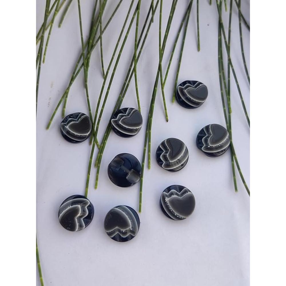 designerbox Fancy Show Resin Art Buttons Silver Glitter Embellishment Button