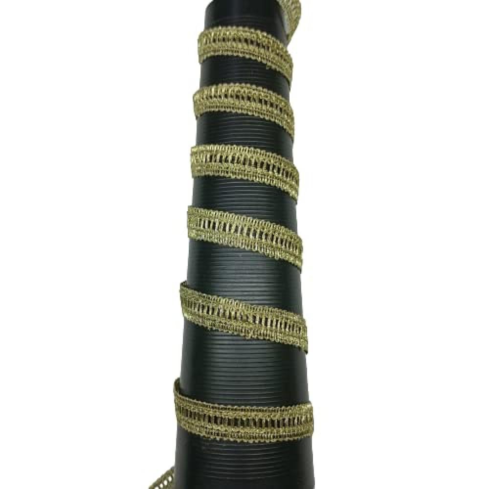 designerbox Golden Patri Patti Lace for Saree Party Decoration Dupatta Chunri Lehenga Blouse Craftwork ( pack of 9 meter )Size : 1 cm