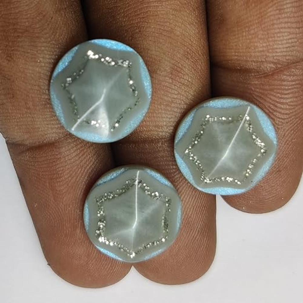 designerbox Gray Fancy Show Acrylic Resin Art Embedded Silver Glitter Rhinestone Button for Coats Shirts Blazers top Dresses Sherwani