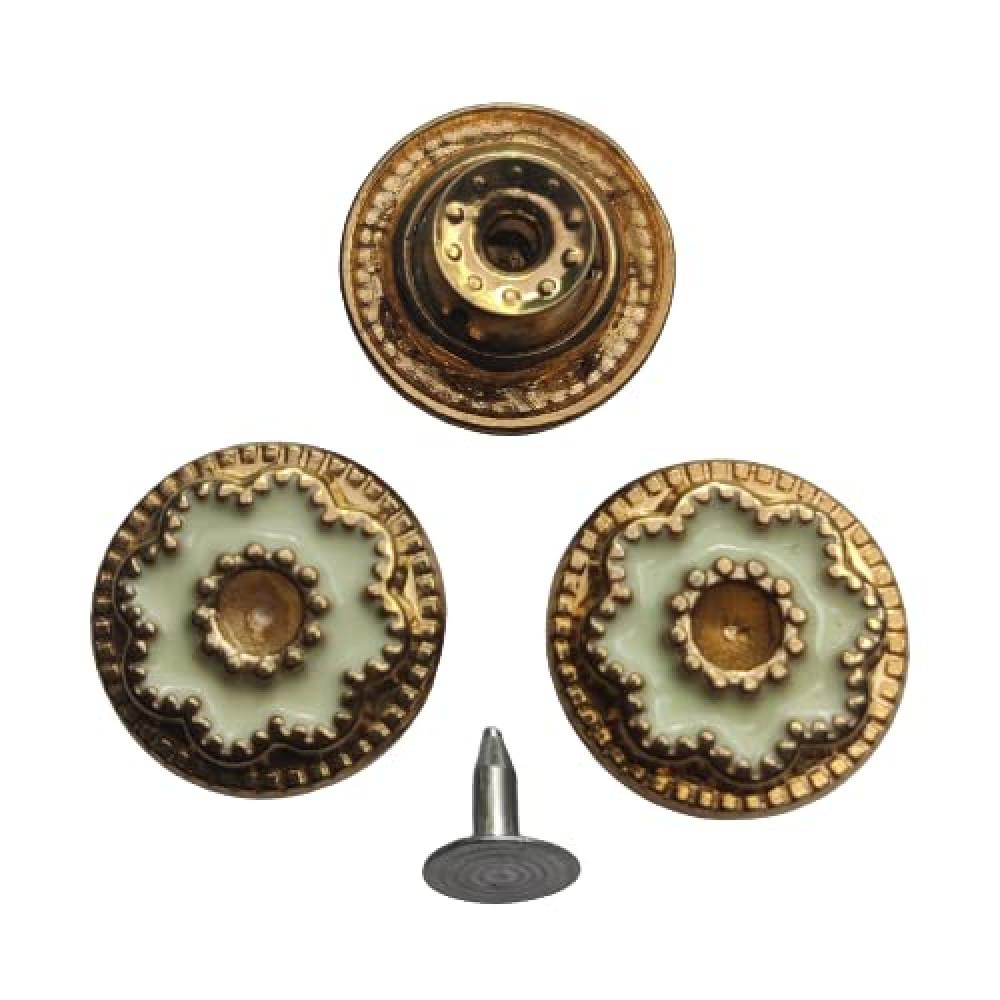 designerbox Jeans Metal Button (no-sew Button)Hammer only tack snap Jeans Buttons (10)