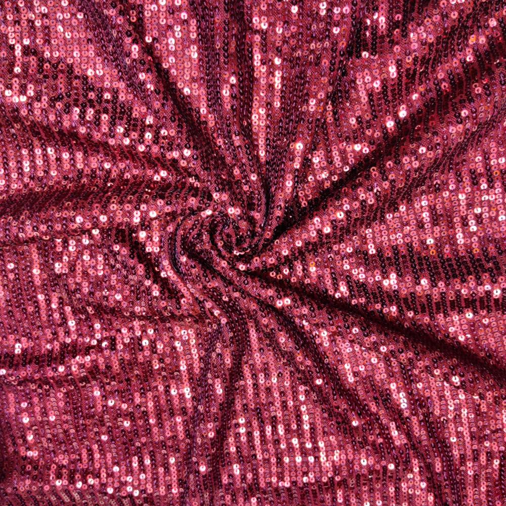 designerbox Maroon Sequence Embroidery Net Imported Fabric