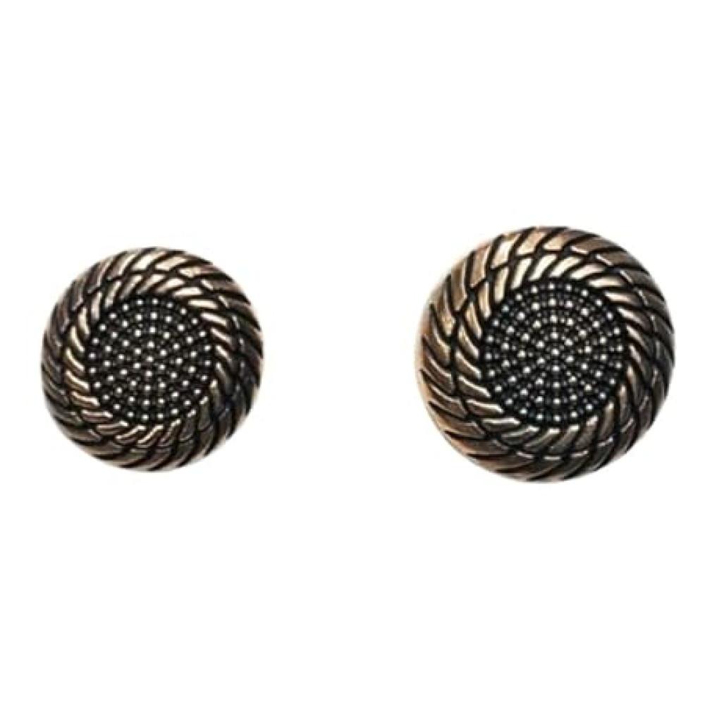 designerbox Metal Brass Finish Gold Black Carving 12 Buttons Sew on Buttons for Coats Sherwani Jeans Jackets etc. Brass Gold Black Finish (Brass Finish Gold Black Carving 6+6)