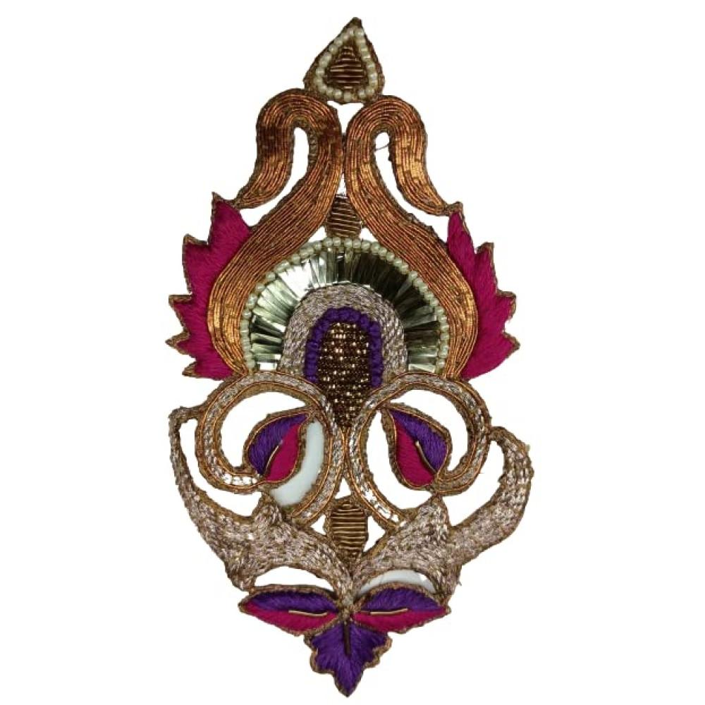 designerbox Multicolour Beautiful Patch for Clothes Blouse Suits Sarees Decor Shoes ( Pack of 4 pcs ) (Length : 13.5cm )