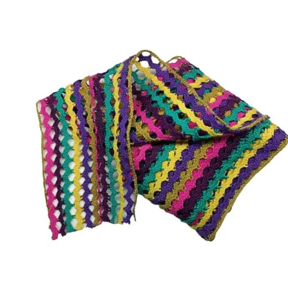 designerbox Multicolour Crosia Lace Used for Trims Borders Embroidered Laces Applique Fabric lace Sewing Supplies Cotton Work lace.( Pack of 4.5 Meter ) Size : 11.5cm