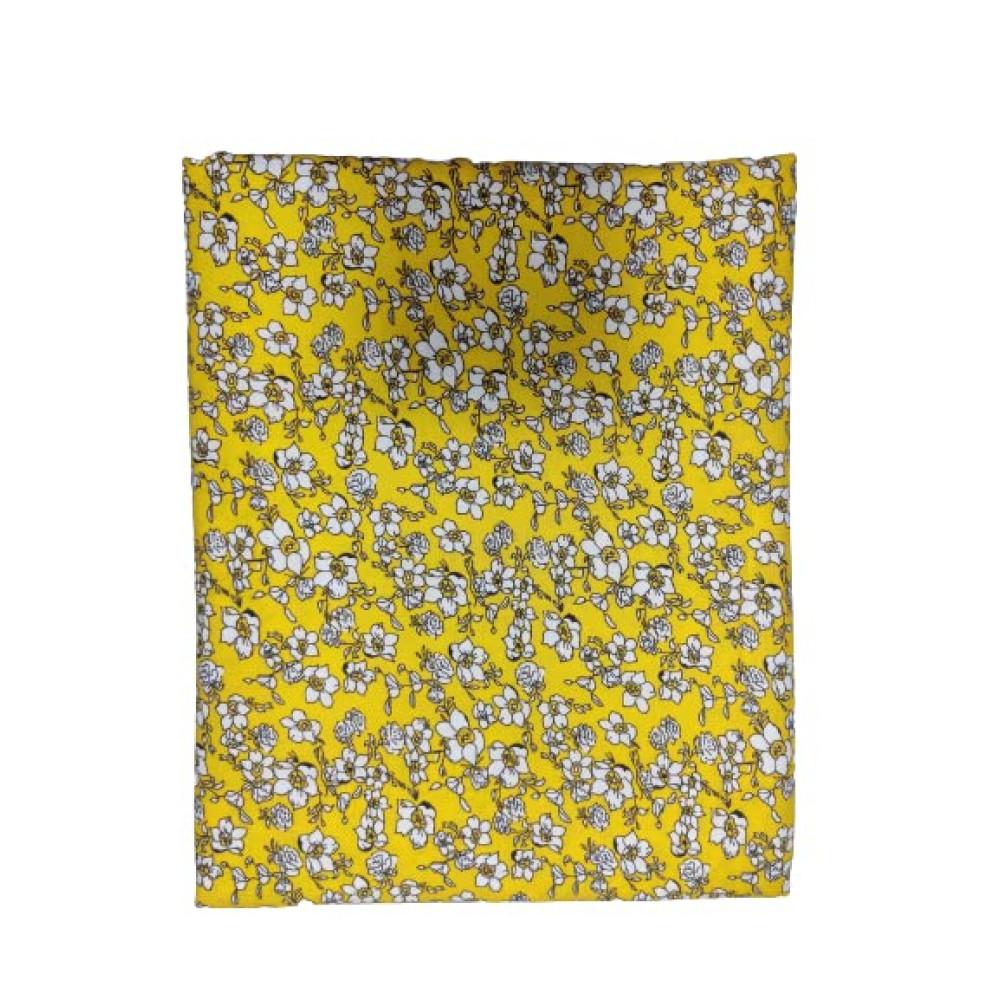 designerbox mustard yellow floral print rayon fabrics (2.5)