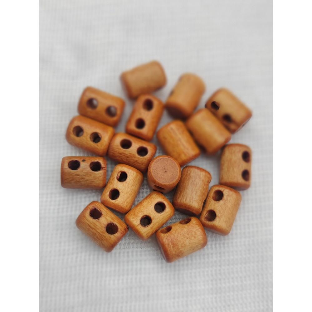 designerbox Natural Brown Wooden Toggle Buttons 2 Hole Designer Traditional for Suits Dresses Jackets Coats Bag Craft DIY (Medium Toggle 1 cm (10mm) Approx) (Pack of 10pcs)