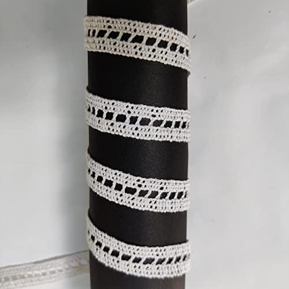 designerbox Off White crocia lace Dyable with Any Colour for Edge of Sarees Kurtis Kurtas duppatta Blouses Art and Craft [Pack of 9 Meter ] Size 1.2 cm