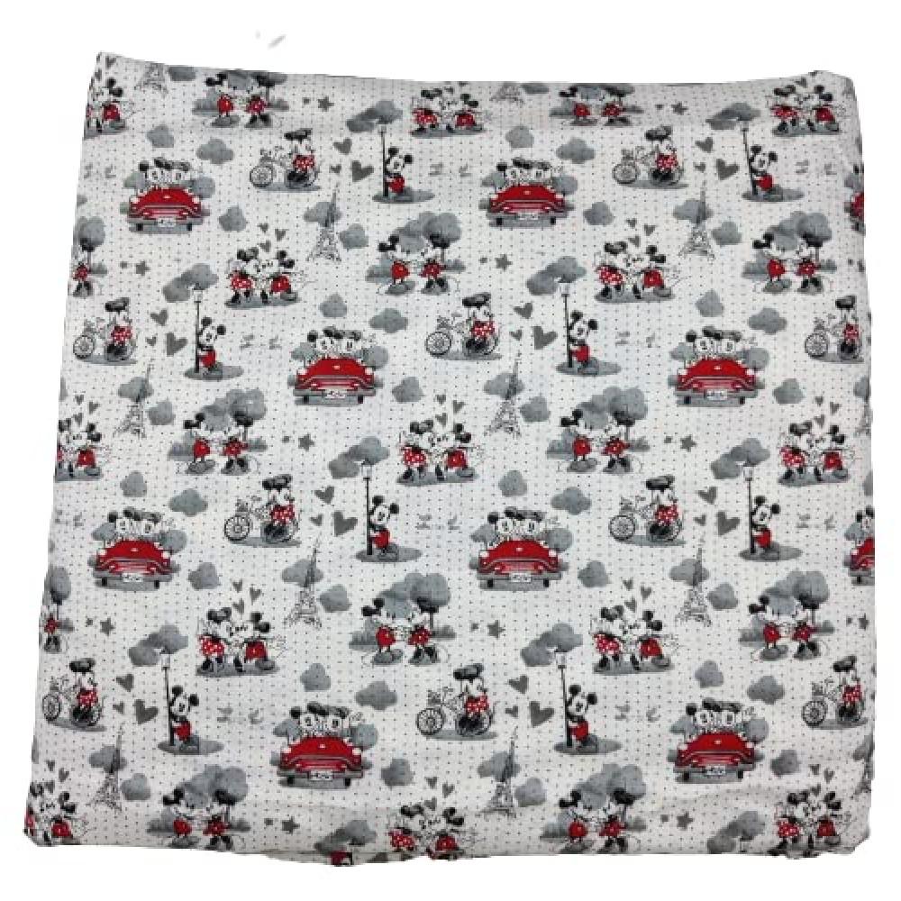 designerbox Off white Rayon Mickymouse print for kids night Outfit Gifting Home Decor unisex jumpsuit women ( Pack of 2 meter ) width : 58 inch