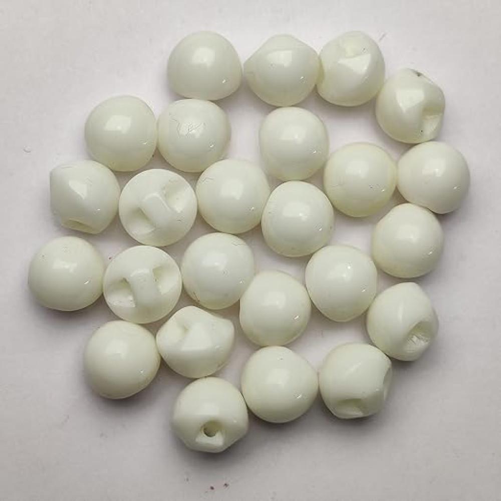 designerbox Oval Pearl Beads Resin Buttons for Kurtas Kurtis Shirts Jackets ( Pack of 25 pcs ) ( Size : 1 cm )