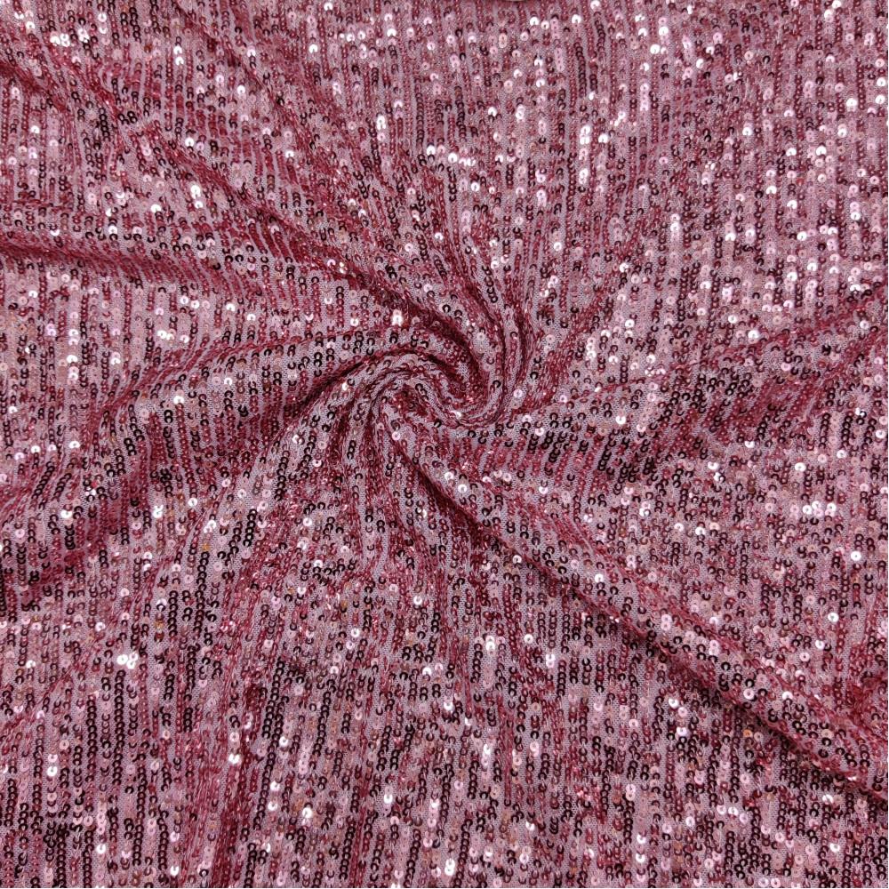 designerbox Pink Sequence Embroidery Net Imported Fabric