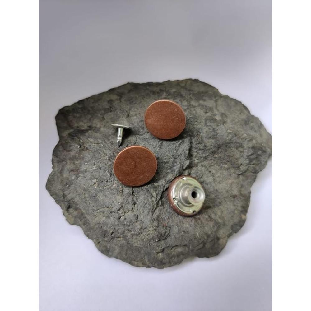 designerbox Plain Copper Metal Buttons 17mm Diameter snap on no sew Bronze Buttons for Jeans Jackets etc. Bronze Finish (Plain Copper 17mm 10 Pieces Set) Plain Copper