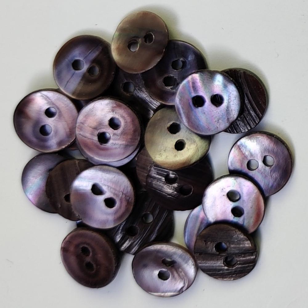 designerbox Purple Sea Shell (Mother of Pearl) 2 Holes Round Buttons for Sewing Embroidery Crafting and Decoration(Pack of 50 Pieces)(Size 0.9cm)