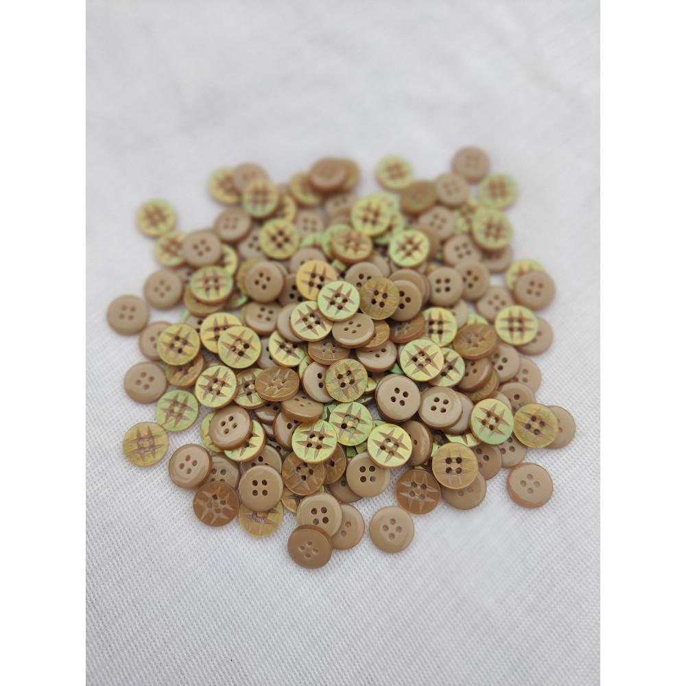 designerbox Resin art show Golden texture round button  Translucent White Resin Button for Sewing Blouse Shirt DIY Scrapbooking 4 hols Pack of 25pcs