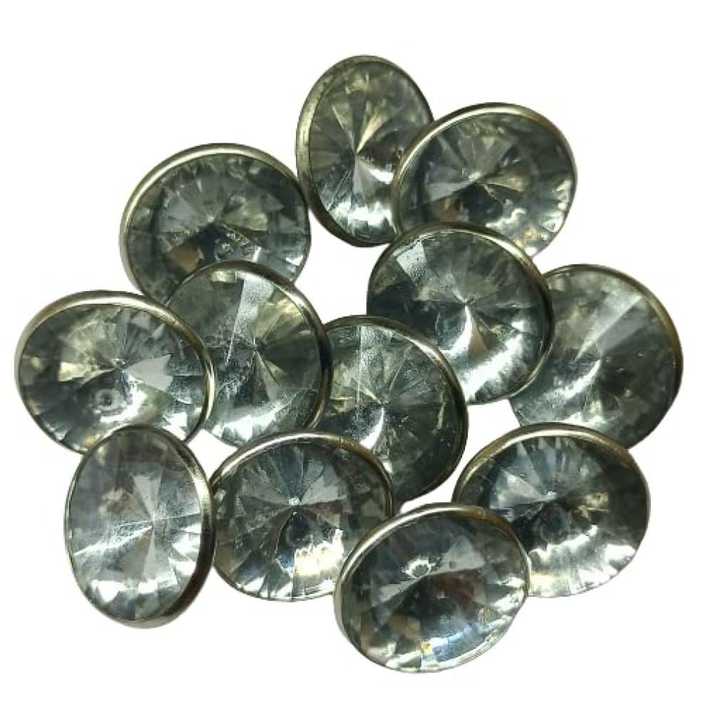 designerbox Rhinestone Crystal Buttons for Sewing Embroidery Crafting and Decoration DIY (Pack of 20 Pieces )(Size : 1.5 cm )