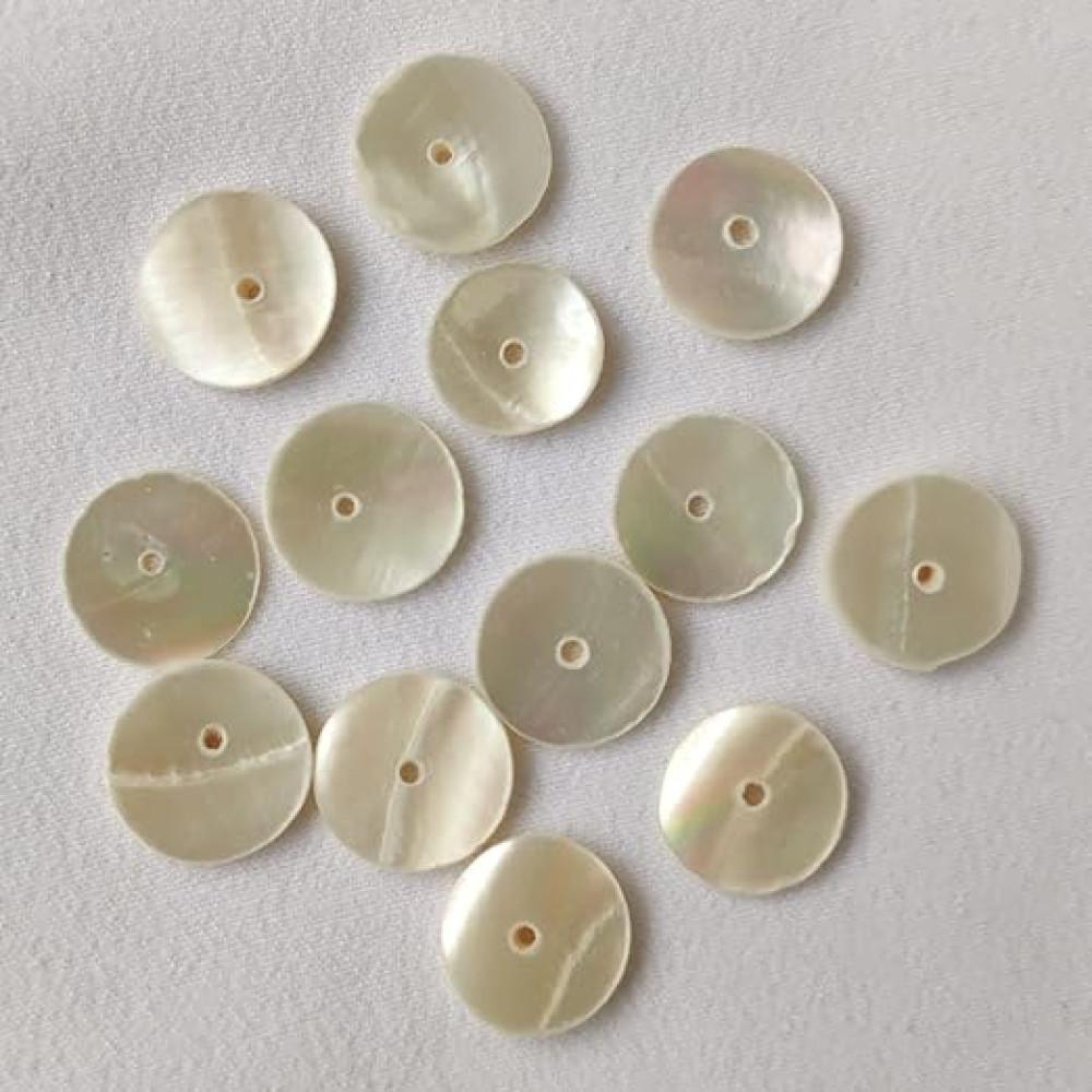 designerbox Sea Shell Mother of Pearl 1 Hole Round Buttons