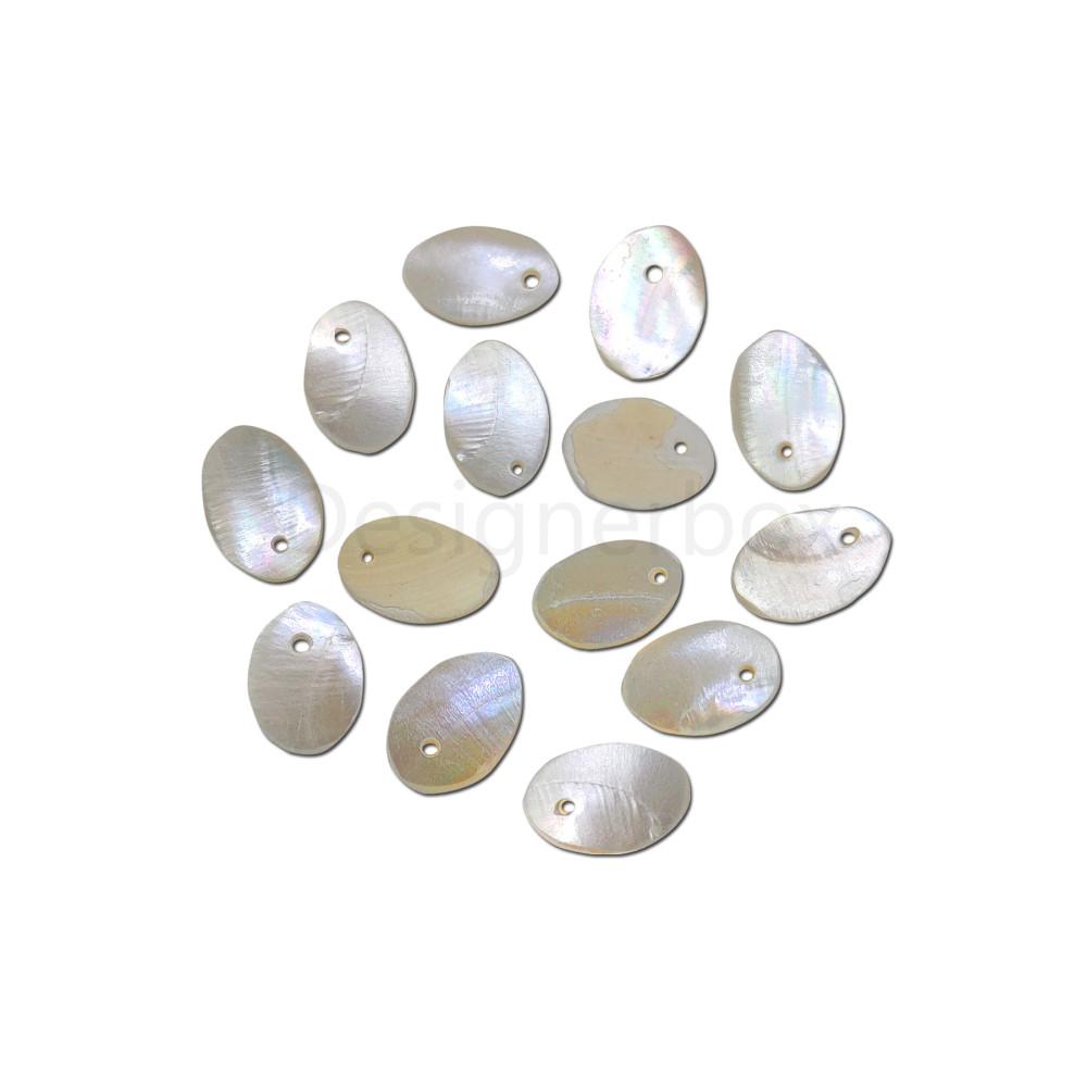 designerbox Sea Shell (Mother of Pearl) 1Hole oval shape Buttons for cloth Sewing Embroidery Crafting and Decoration(Pack of 25Pieces)(Size 1.1cm)