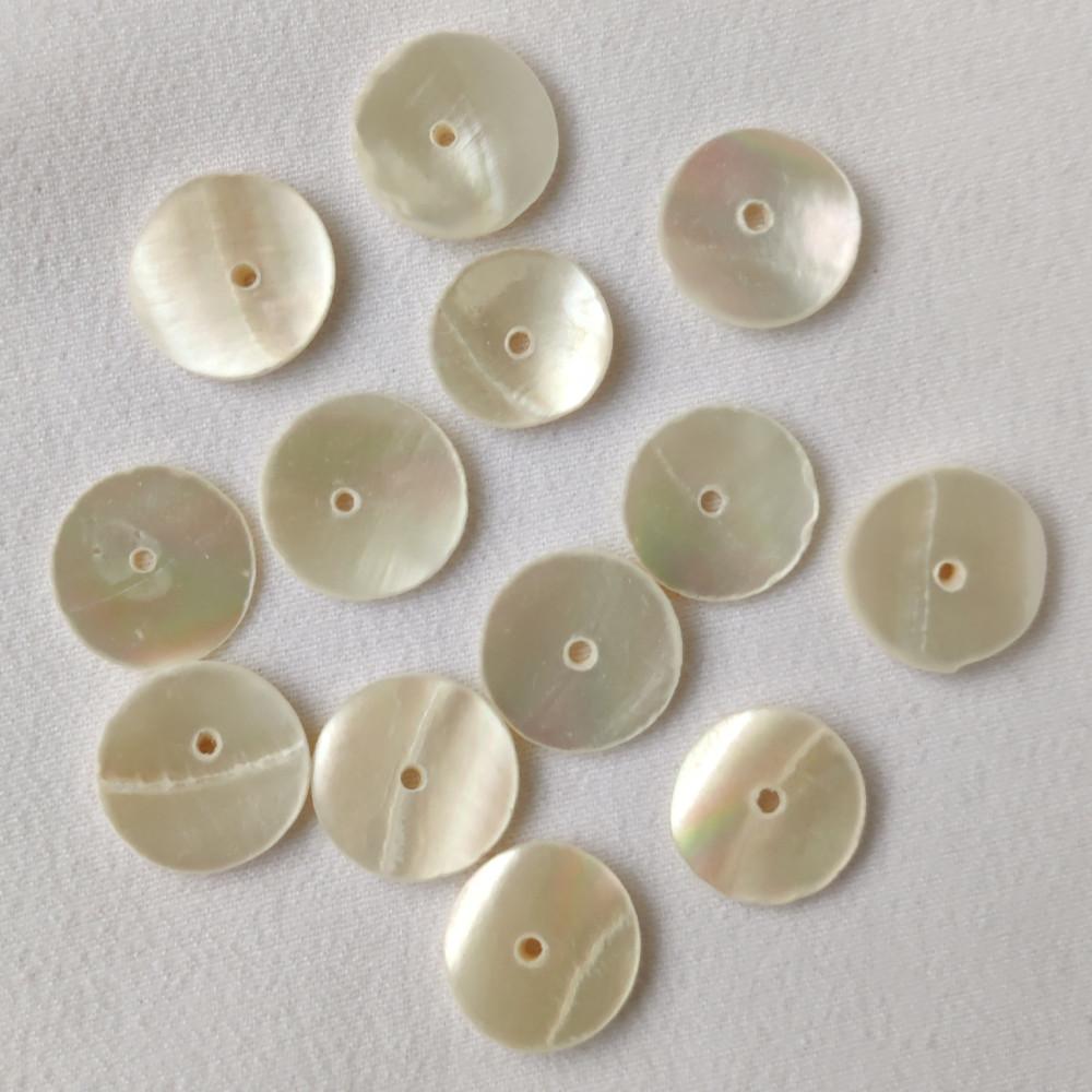 designerbox ﻿ Sea Shell (Mother of Pearl) 1Hole Round Buttons for Sewing Embroidery Crafting and Decoration(Pack of 50 Pieces)(Size 1cm)