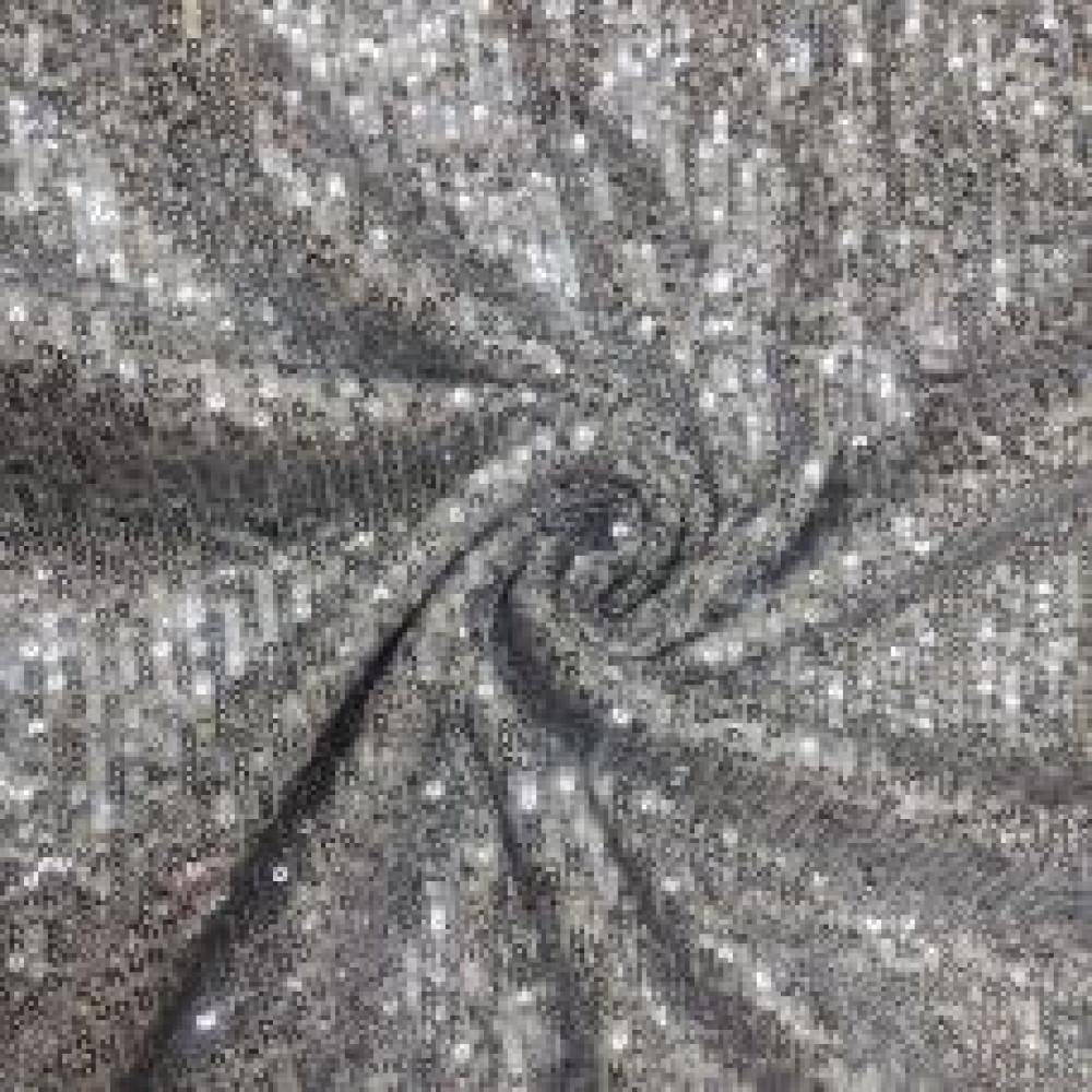 designerbox Sequin Fabric by The Yard Glitter Fabric 1 Yard Little Mermaid Fabric Mesh Fabric Sequence Fabric Linen Material Fabric for Sewing Sparkle Cloth Fabric (5meter Silver)