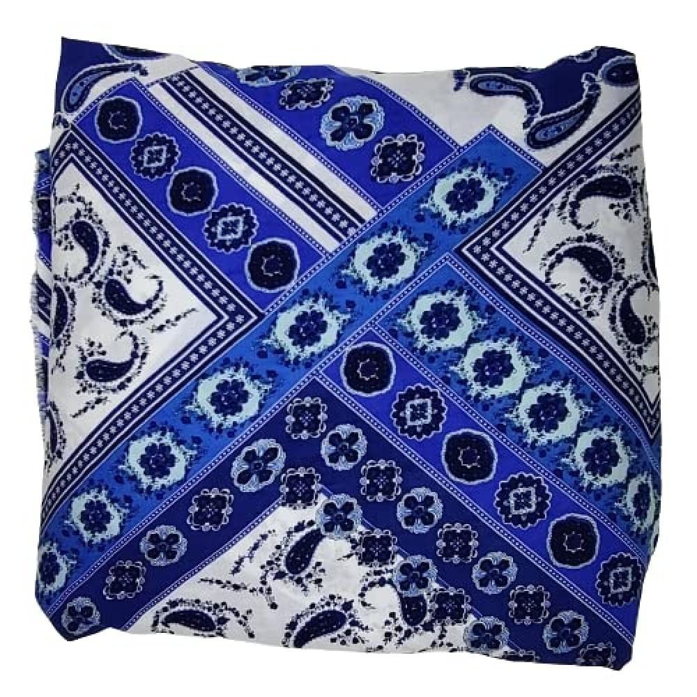 designerbox Tileblue rayon fabrics best quality for summer