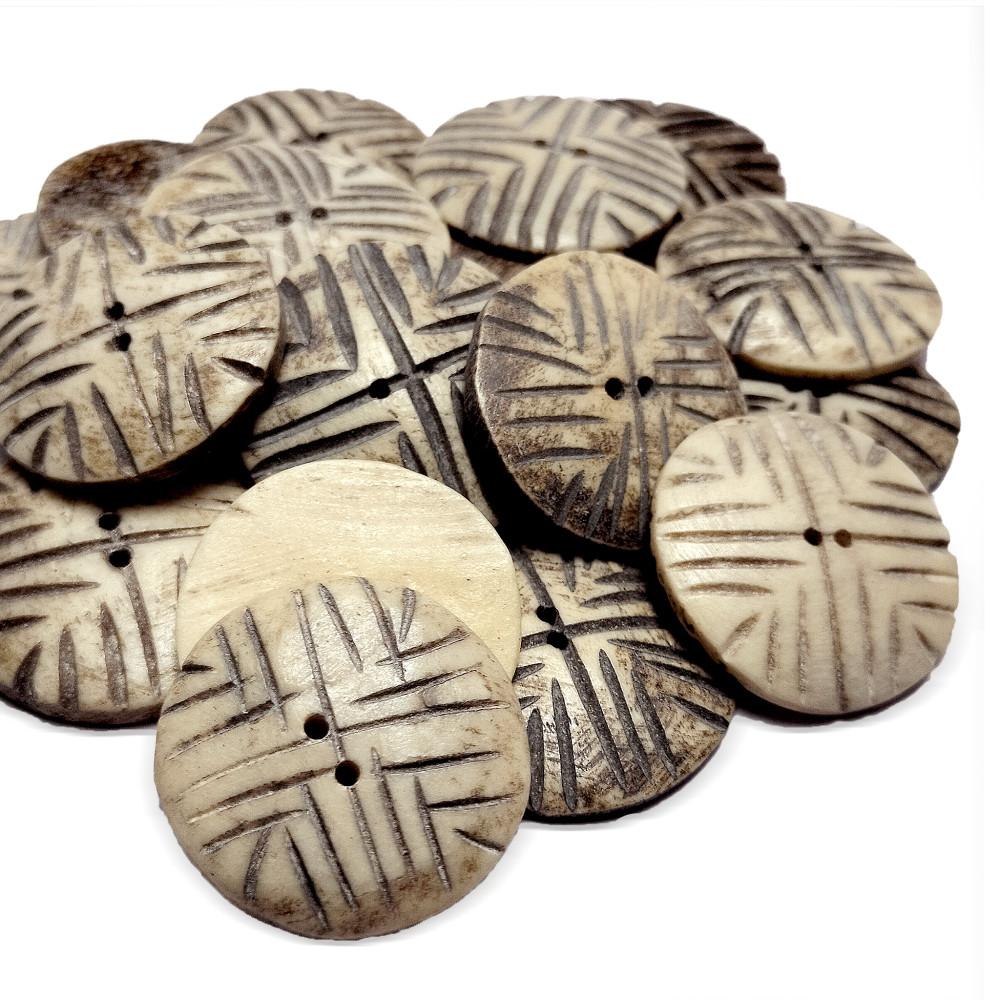 designerbox vintage Sea Shell (Mother of Pearl) 2 Holes circle shape buttons for cloth Sewing Embroidery Crafting and Decoration(Pack of 10Pieces)(Size 2.6cm)