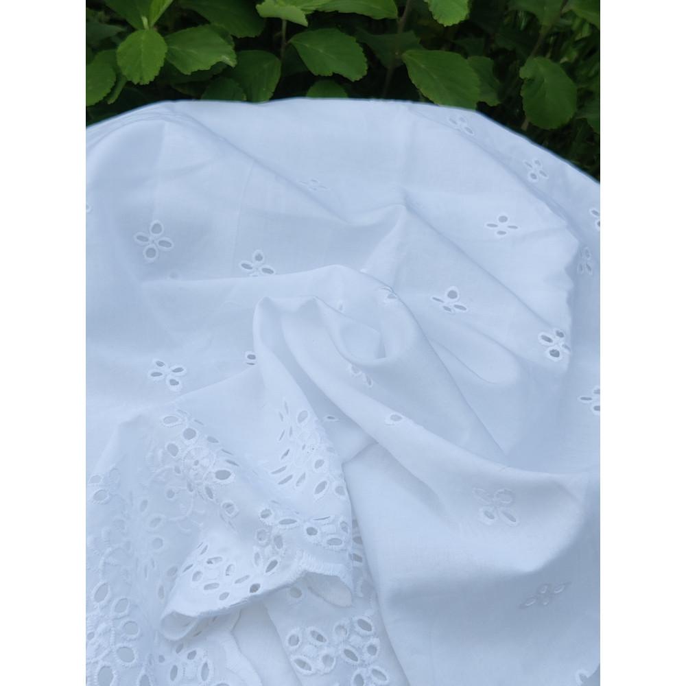 designerbox Women's 100% Cotton Chikan Embroidery work Unstitched all over fabric by meter dress material for sewing Palazzo Kurti Salwar Patiyala chudidar suit jumper Blouse