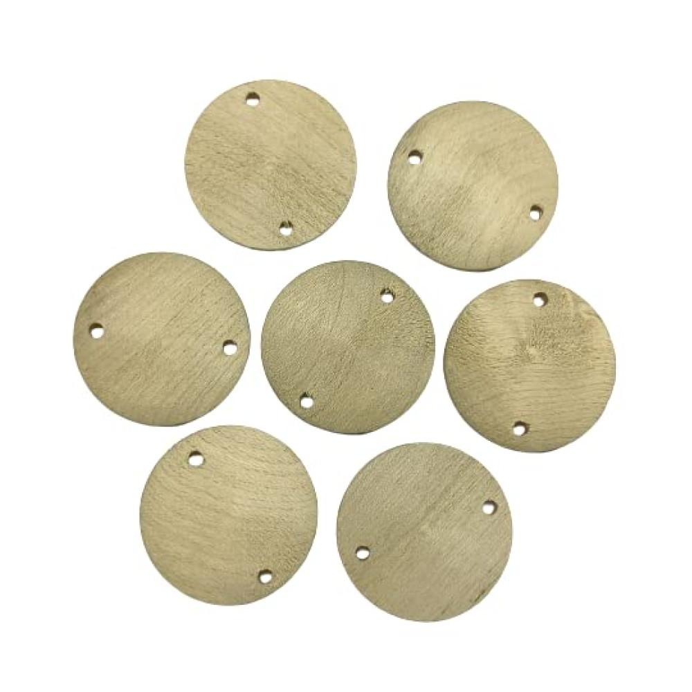 designerbox Wooden Round 2 Hole Buttons for Shirts Kurtas Kurtis Jackets Blouses Suits Dresses Decoration DIY Crafts ( Size : 3 cm ) ( Pack of 25 Pcs )
