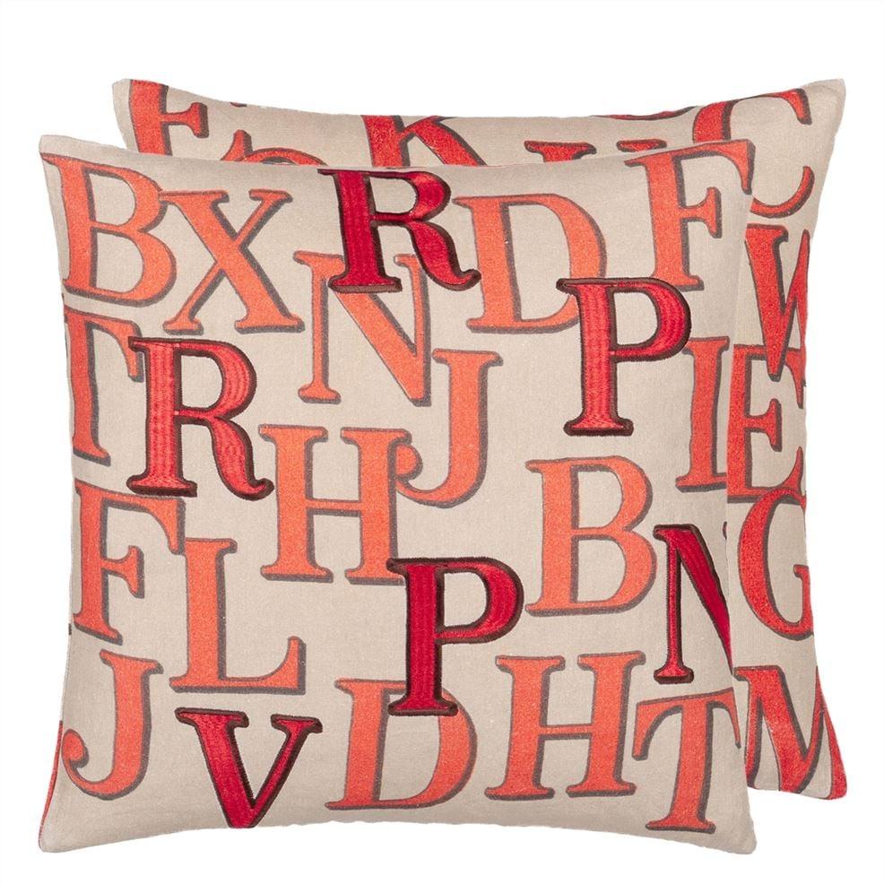 designers guild Alphabet Parchment Decorative Pillow
