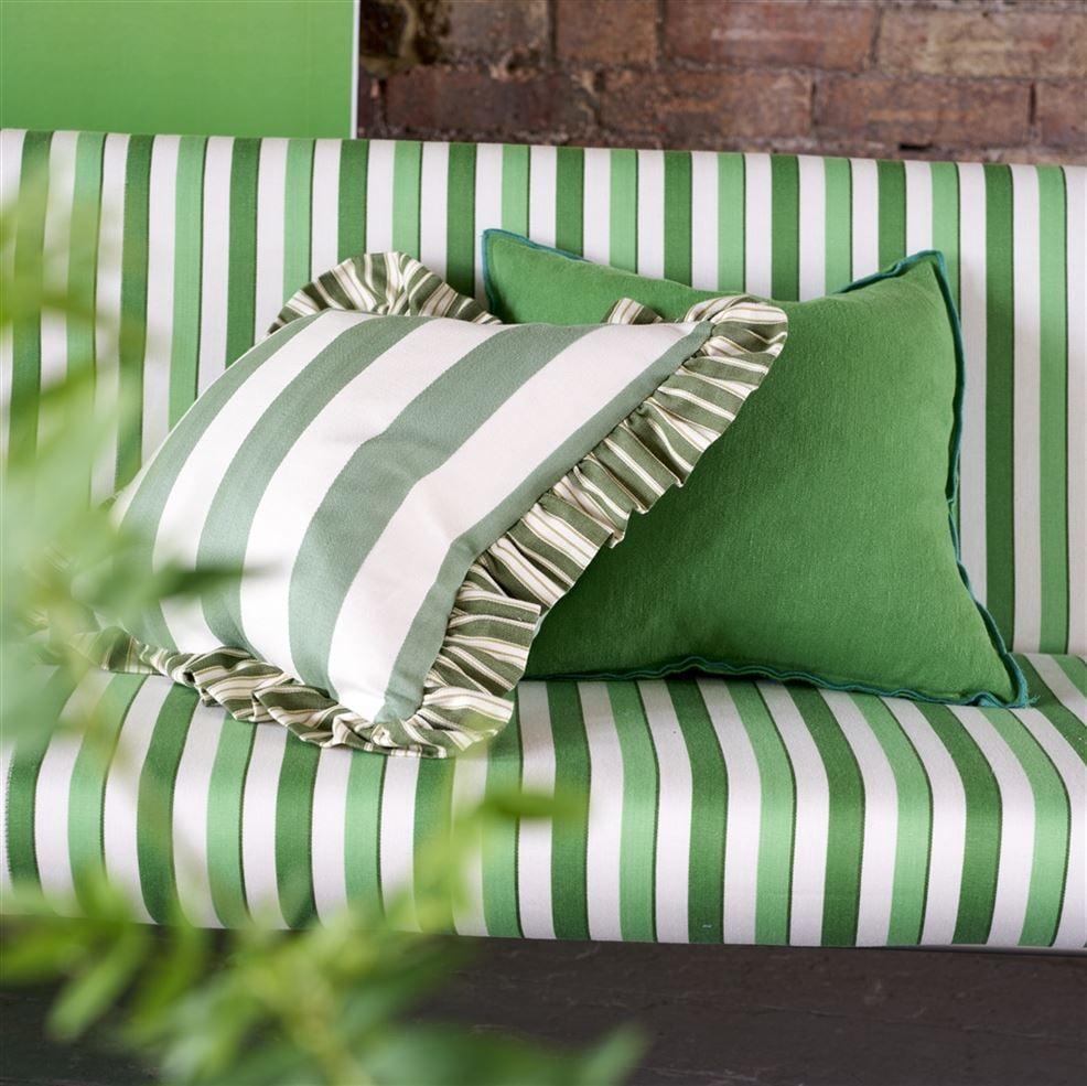 Designers Guild Berkeley Stripe Celadon Cotton Decorative Pillow