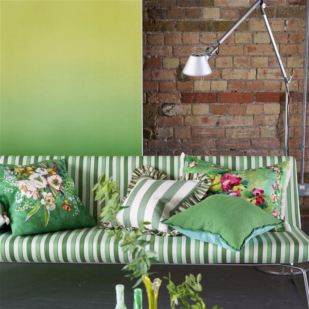 Designers Guild Berkeley Stripe Celadon Cotton Decorative Pillow