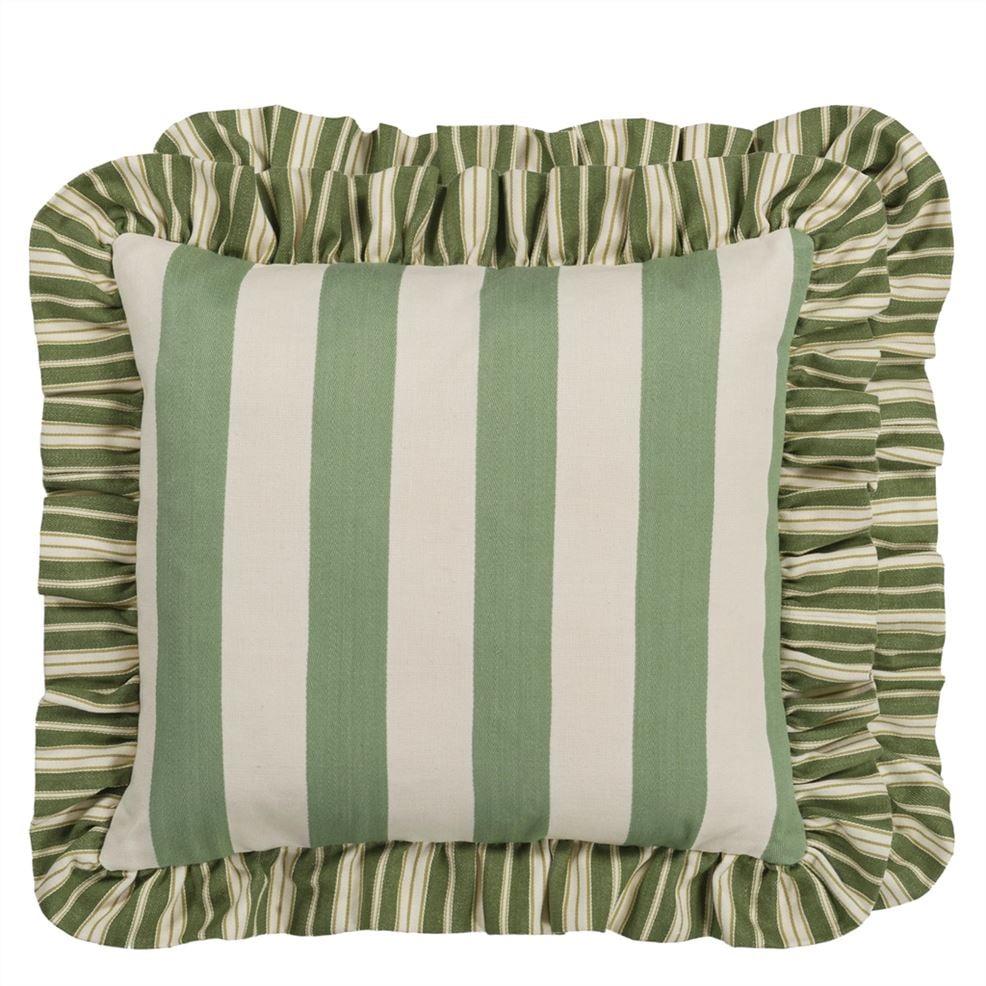 designers guild Berkeley Stripe Celadon Cotton Decorative Pillow